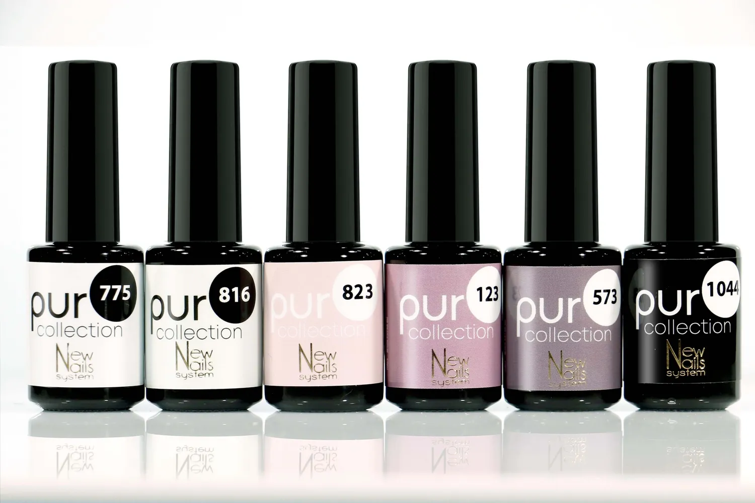 New Nails System Black & White Set 6 Smalti Semipermanenti Grafici