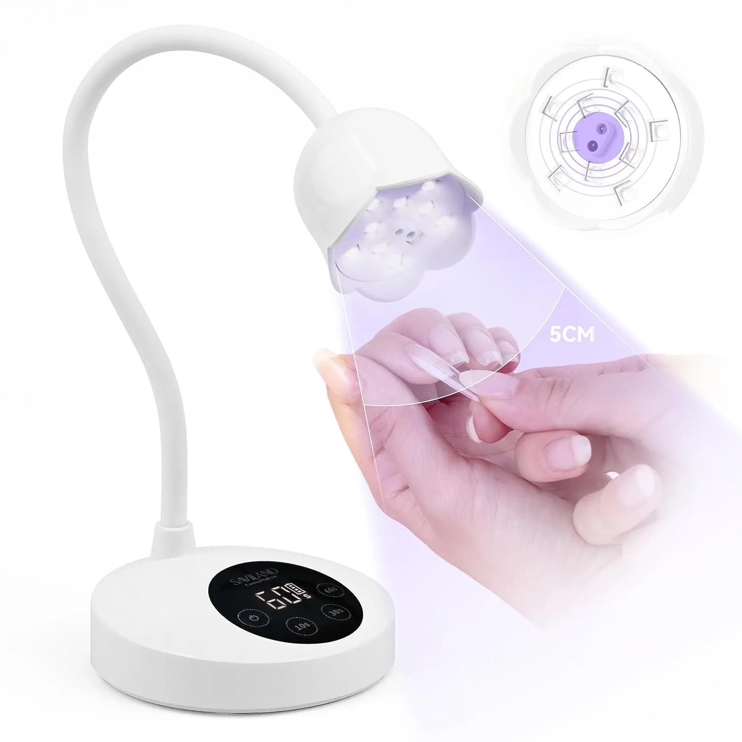 Saviland Lampada UV LED Unghie 30W Ricaricabile Cordless
