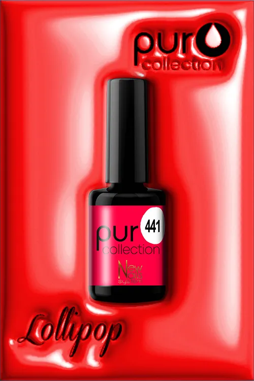 New Nails System Lollipop 441 smalto semipermanente rosso evidenziatore fluo