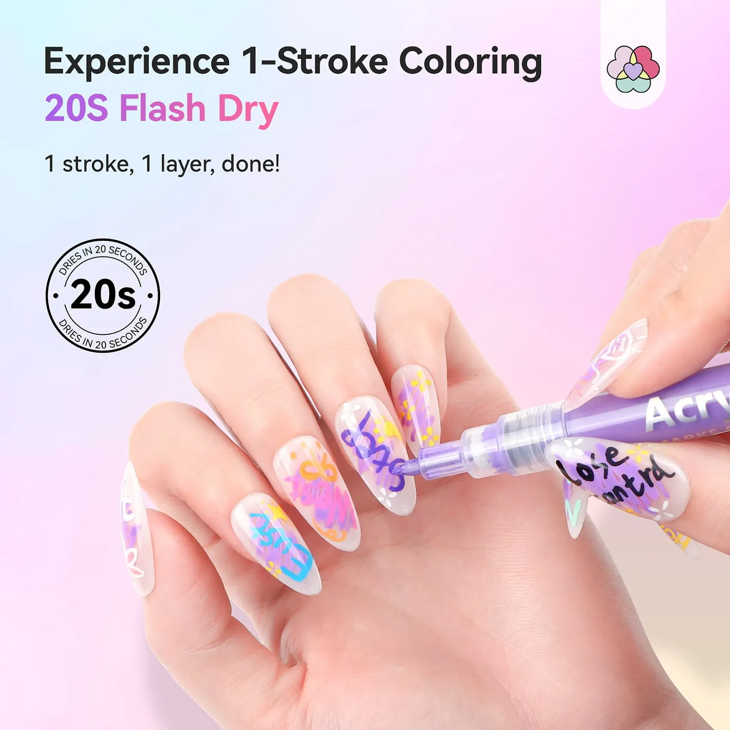 Saviland set 24 penne nail art 0,7mm asciugatura rapida