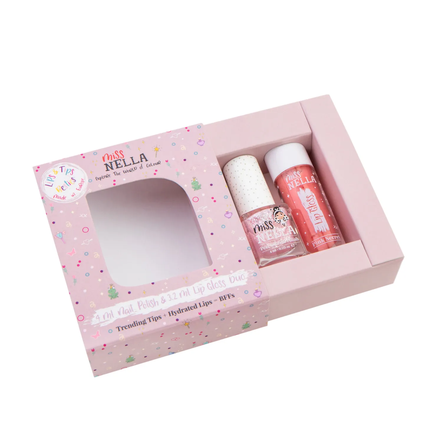 Miss Nella Sugar Hugs Gloss Pink Secret duo labbra smalto