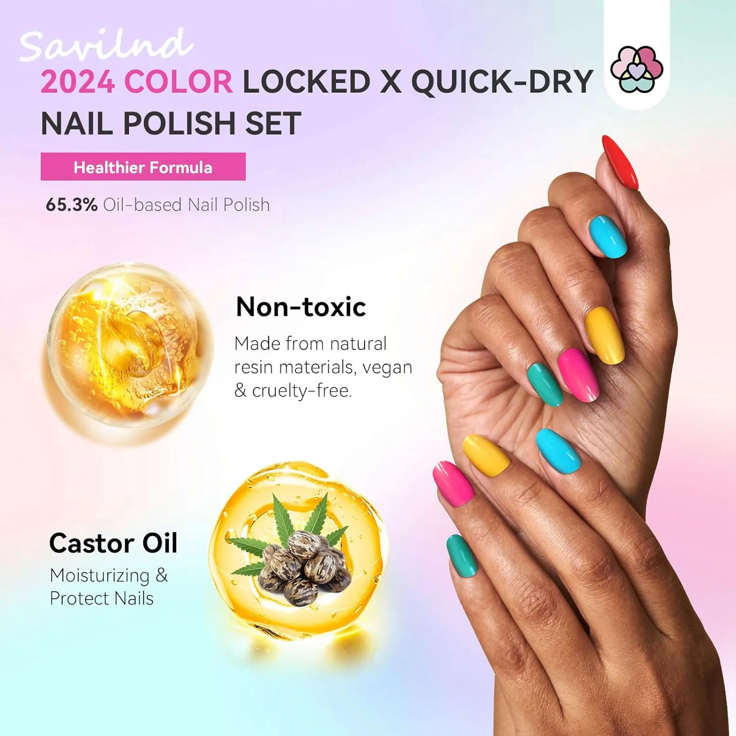 Saviland Set Smalti Unghie 39 Pezzi 36 Colori Base e Top Coat