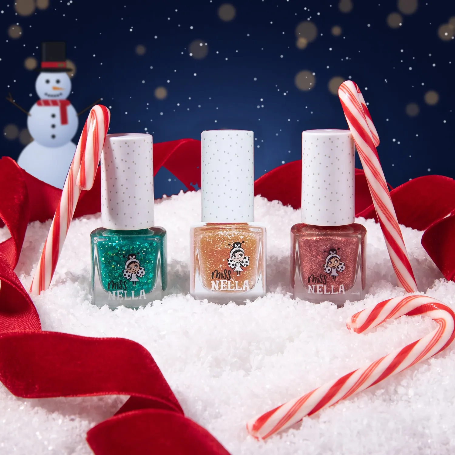 Miss Nella Glitter N Glow smalto peel off 3 pezzi glitter