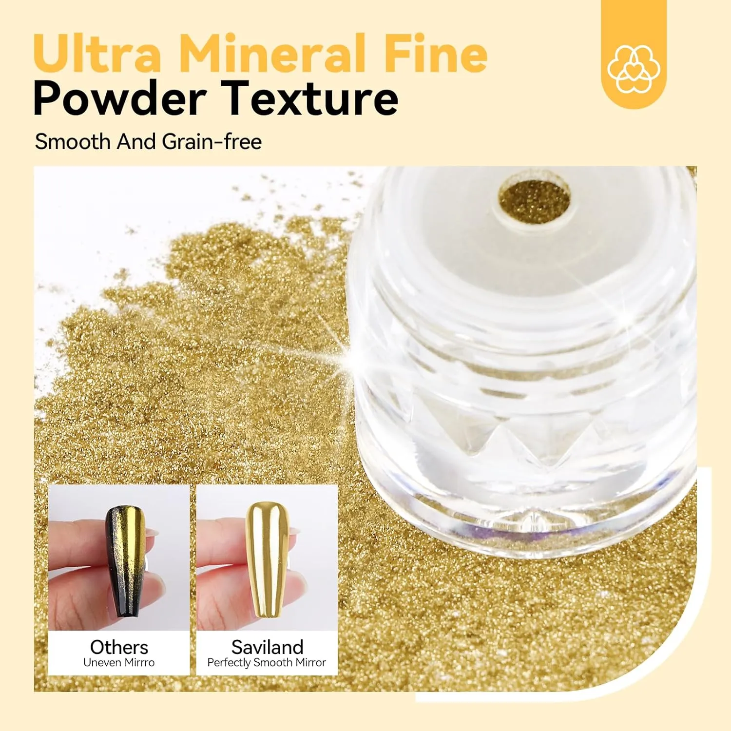 Saviland Polvere Chrome Oro 1g Effetto Specchio Lunga Tenuta