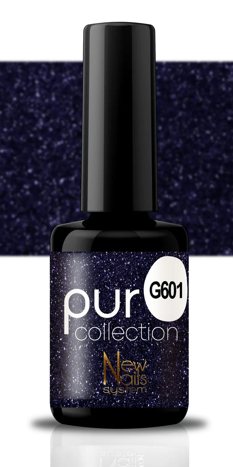 New Nails System Secret Stars G601 Smalto Blu Notte Glitter