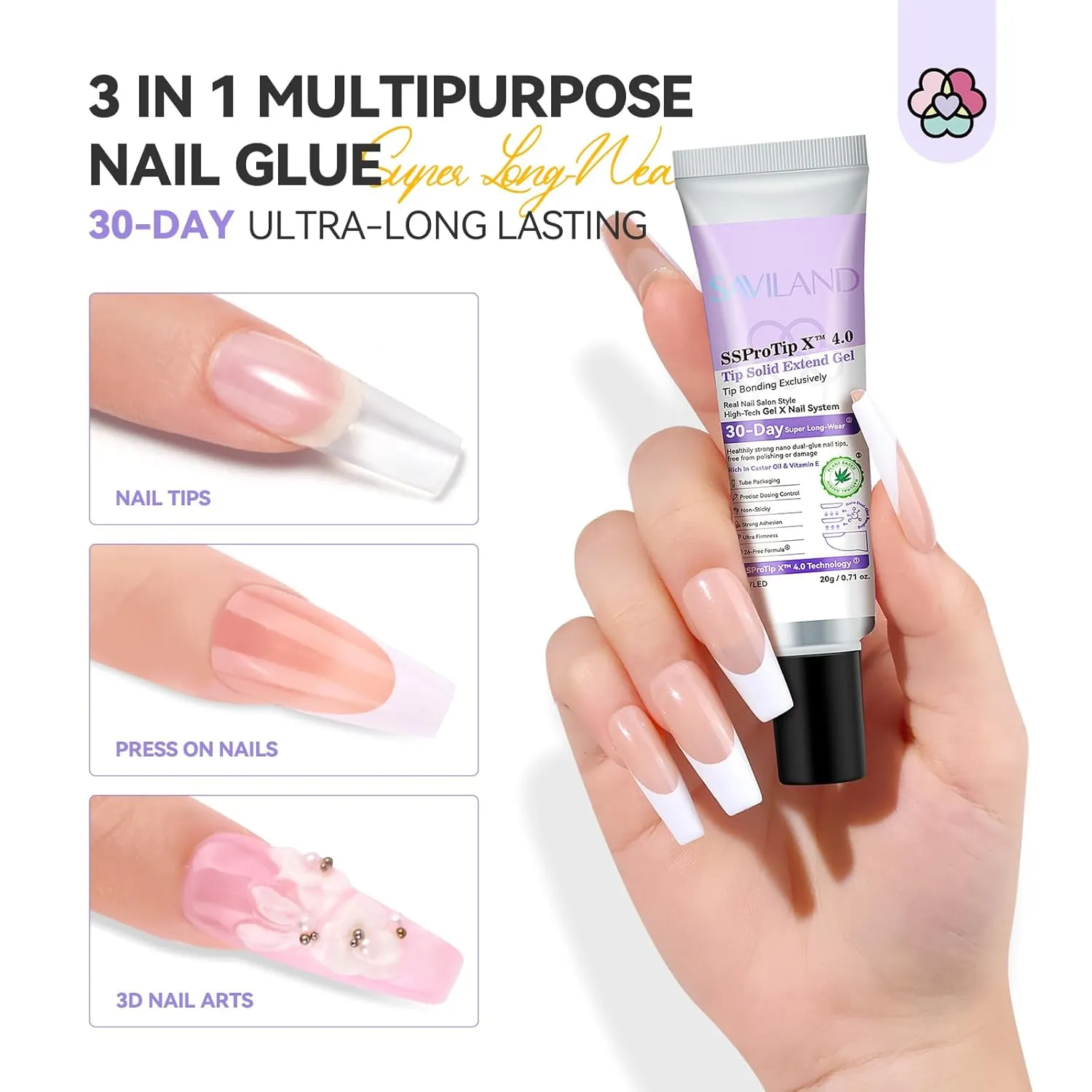 Saviland Colla Gel UV Unghie Semisolida Effetto Forte
