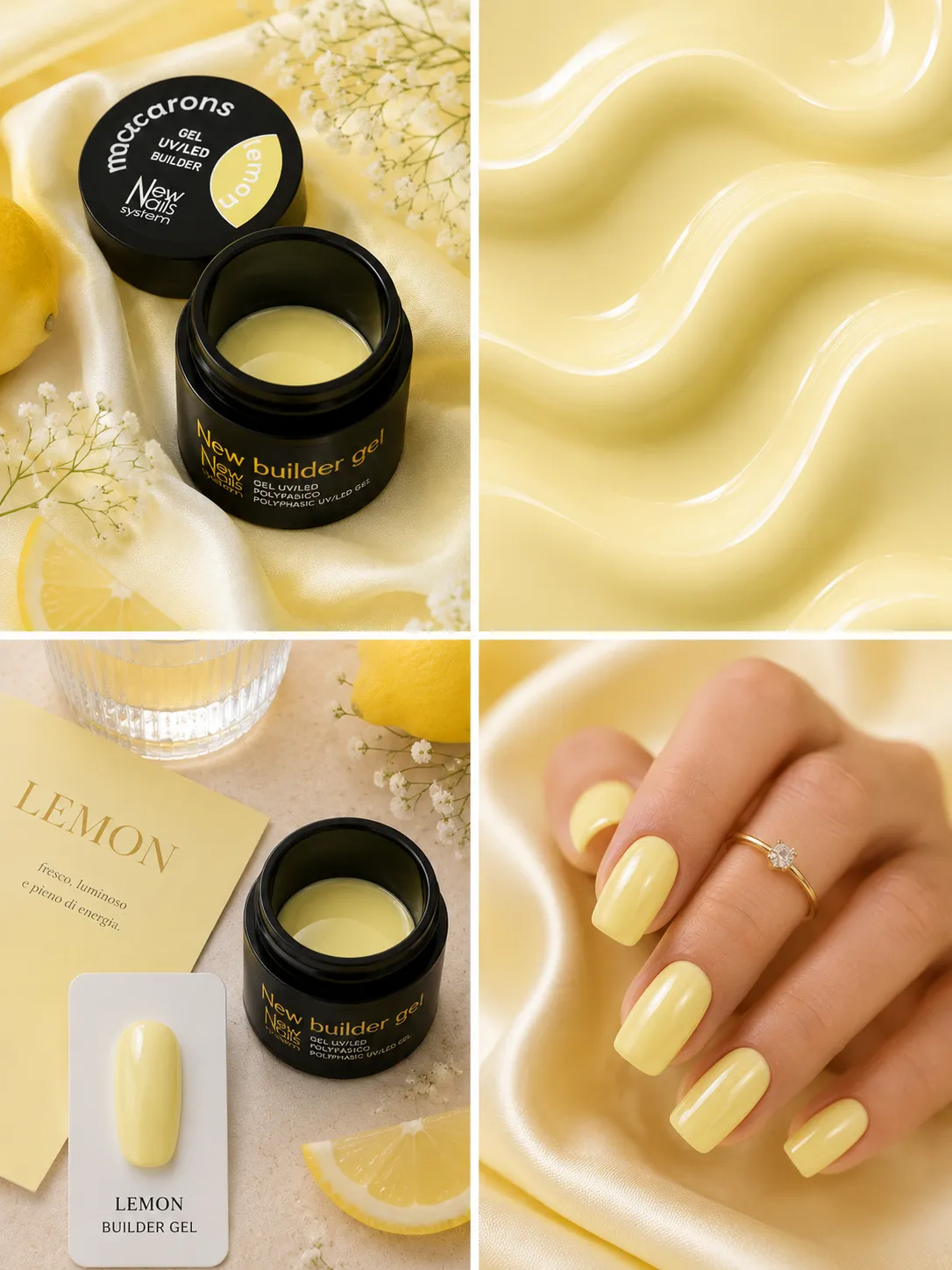 New Nails System Lemon Macarons gel costruttore giallo 25 g