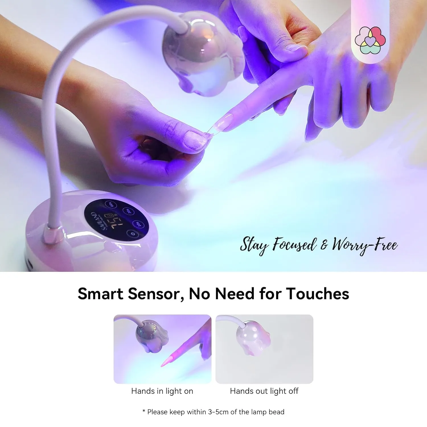 Saviland Lampada Unghie UV LED Rosa Ricaricabile 8 Secondi