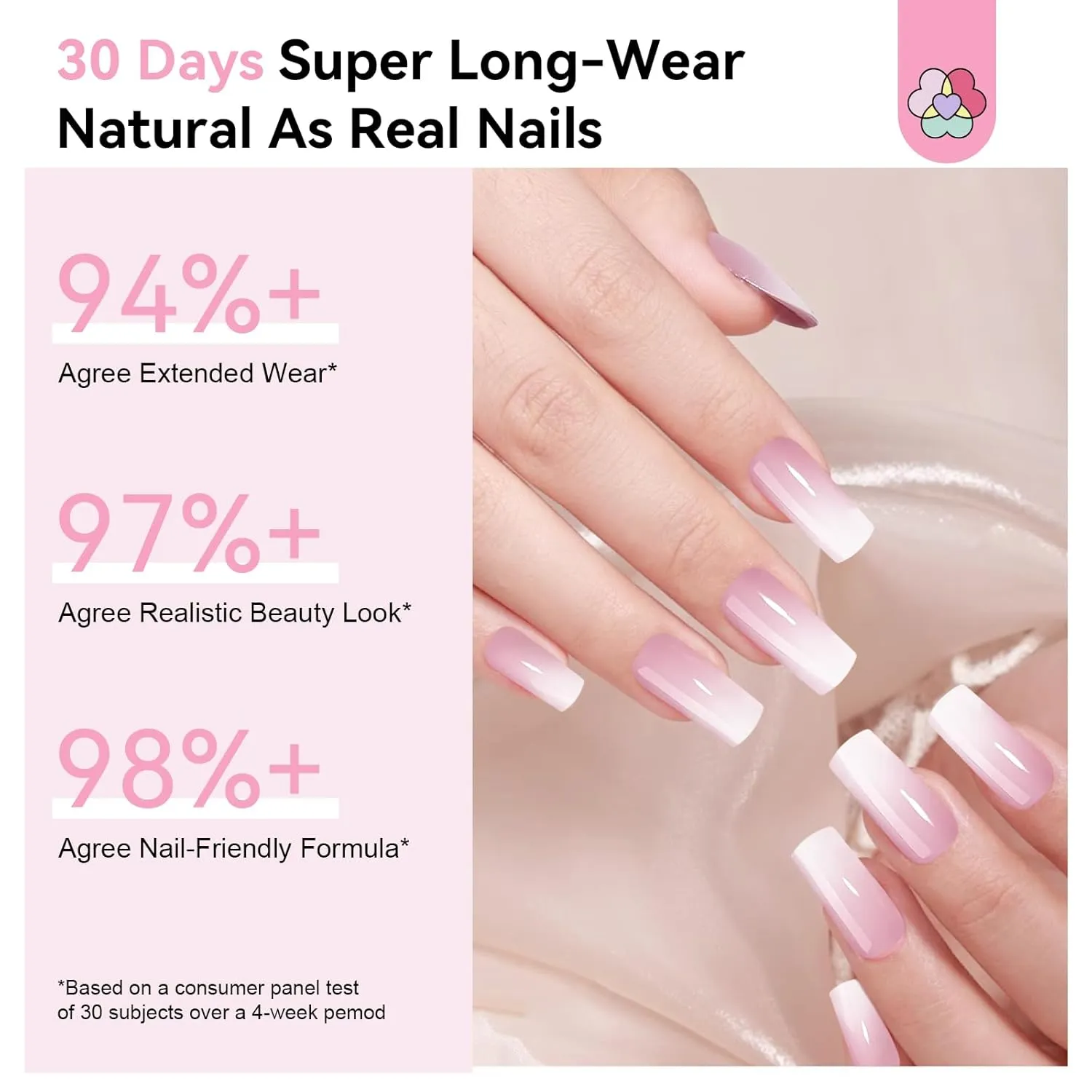 Saviland SSProTip French Ombre kit unghie press on rosa 256 pezzi