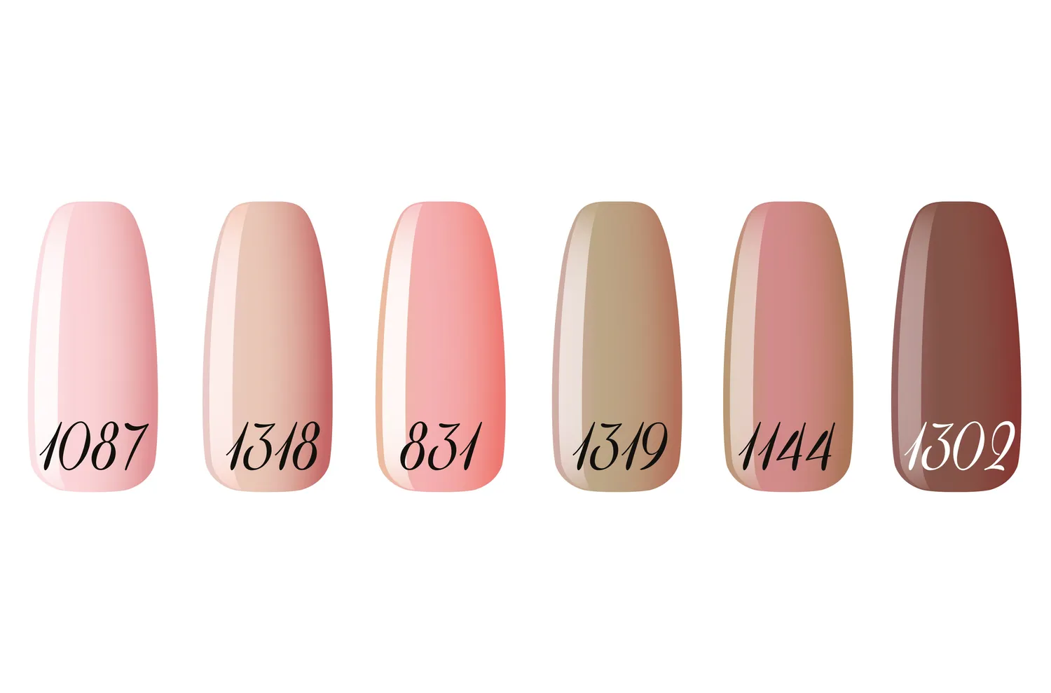New Nails System Fashion Nude set 6 smalti semipermanenti nude