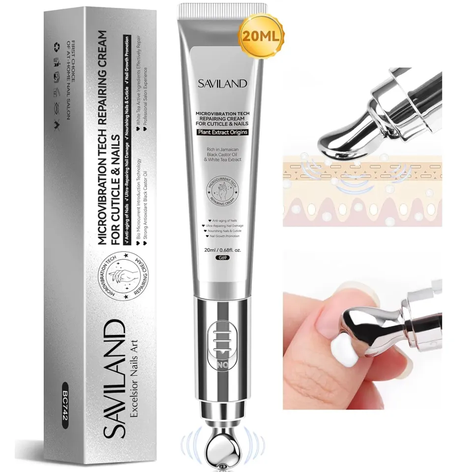 Saviland Crema Cuticole Riparatrice con massaggiatore vibrante