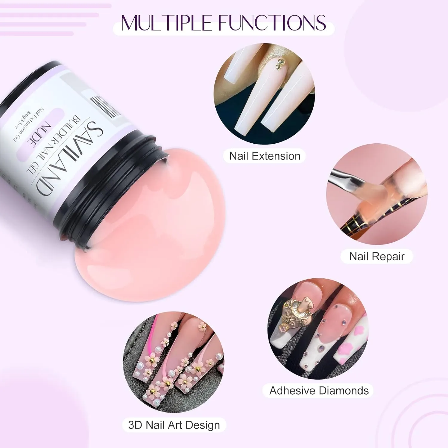 Saviland Builder Gel Nude Barattolo 100g resa duratura