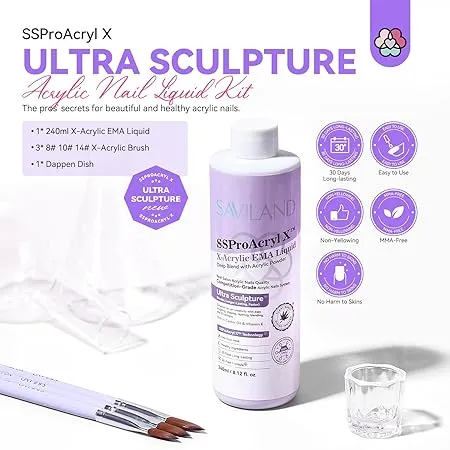 Saviland SSProAcryl X liquido acrilico kit 240 ml