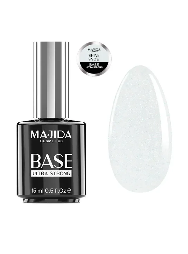 Majida Ultra Strong Shine Snow base unghie 15 ml Hema Free coprente