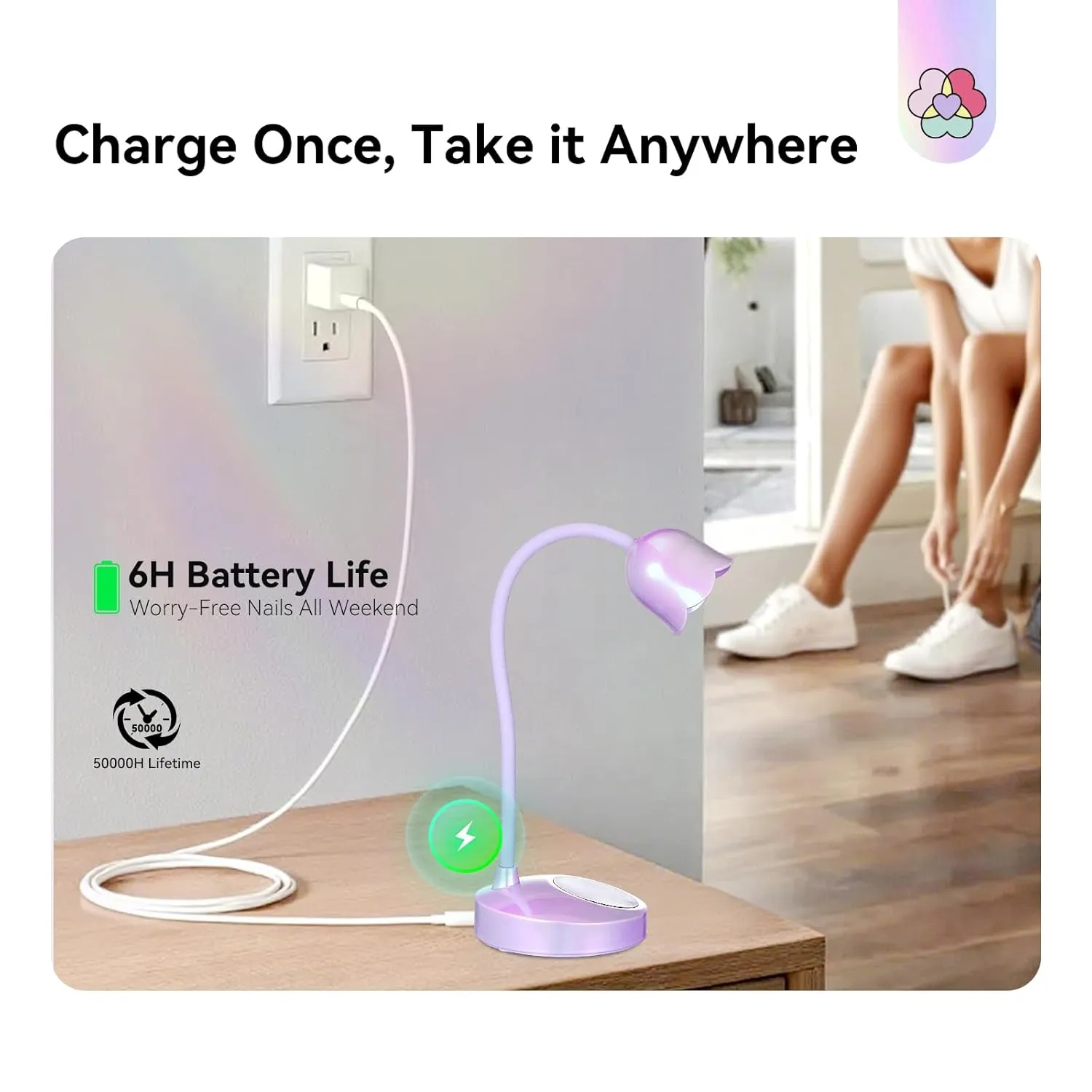 Saviland Lampada Unghie UV LED Rosa Ricaricabile 8 Secondi