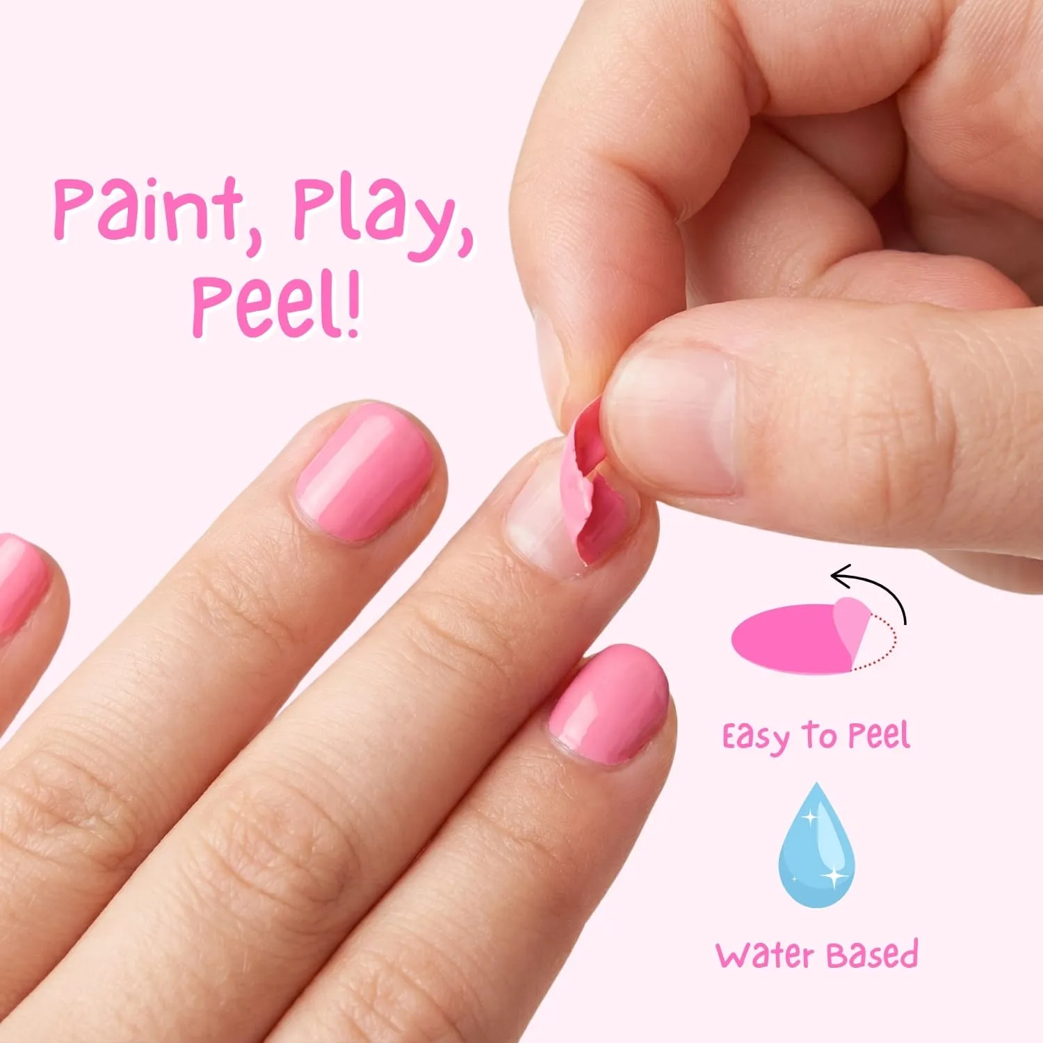 Miss Nella MN03 Pink A Boo smalto rosa peel off bambina