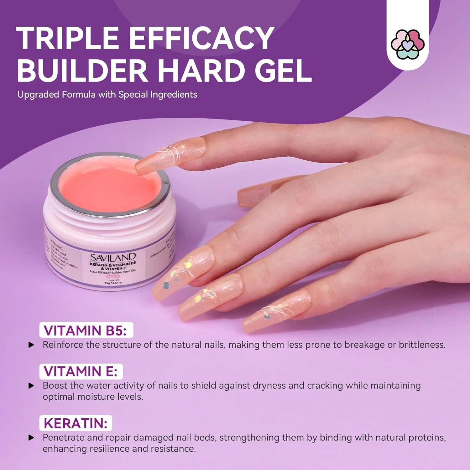 Saviland kit builder gel unghie con fresa 3 colori