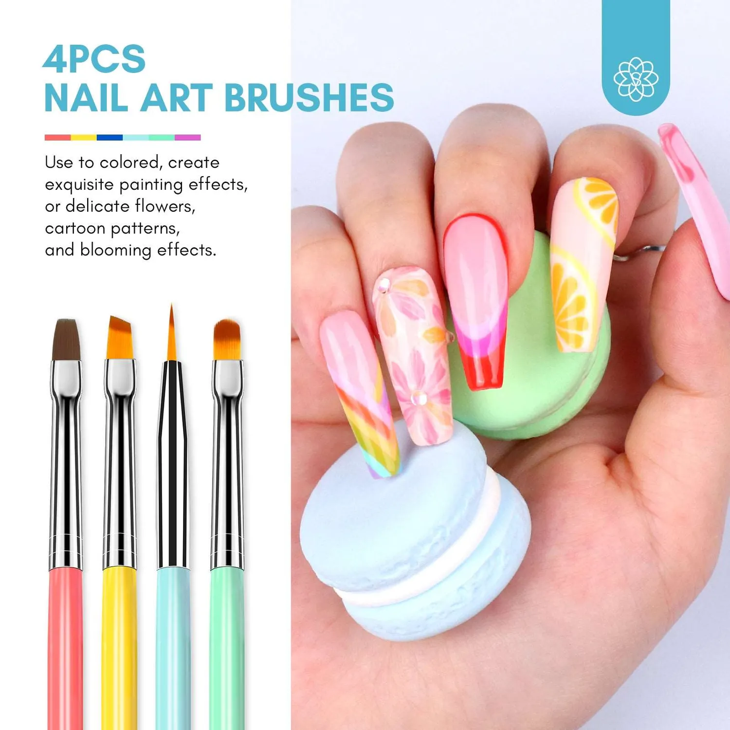 Saviland Set 6 pennelli nail art doppia punta dotting