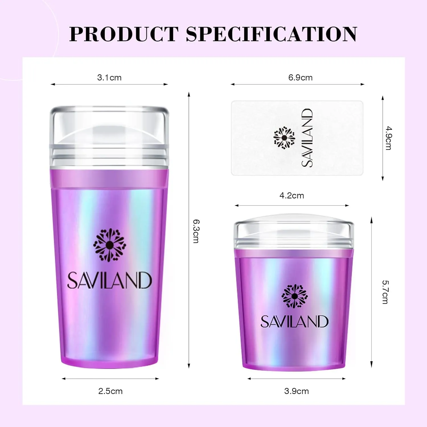 Saviland French Tip timbro unghie french 5 pezzi silicone
