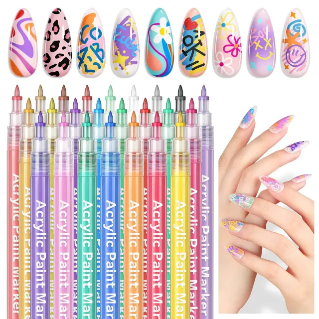 Saviland set 24 penne nail art 0,7mm asciugatura rapida