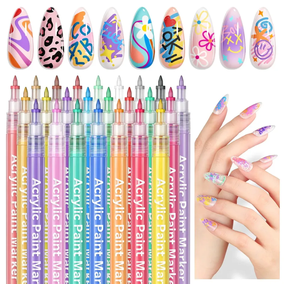 Saviland set 24 penne nail art 0,7mm asciugatura rapida
