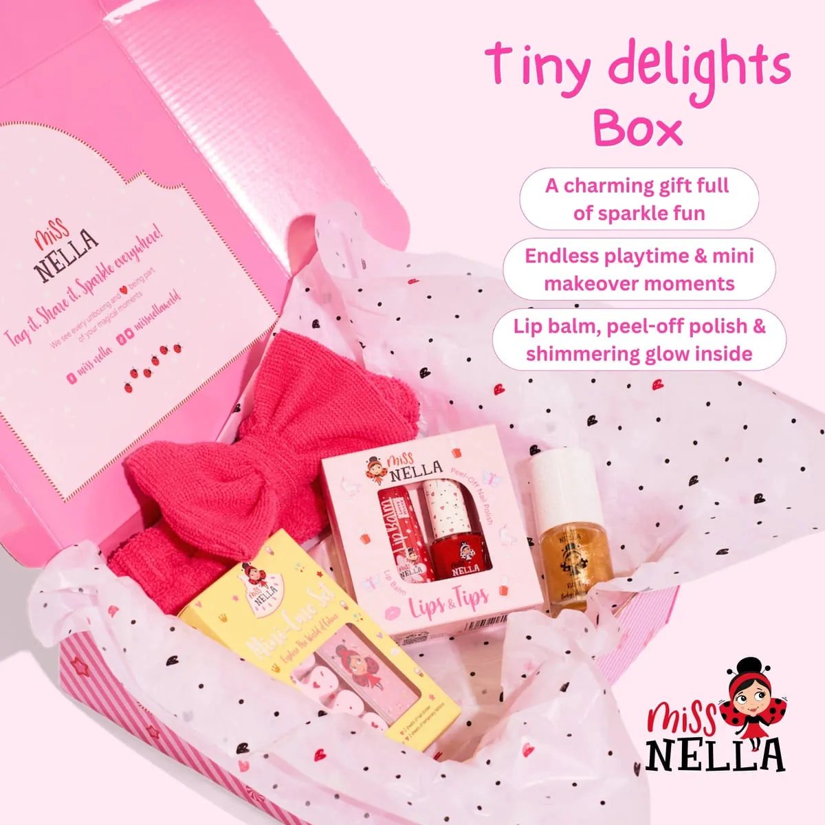 Miss Nella Tiny Delights Box set regalo glitter Natale