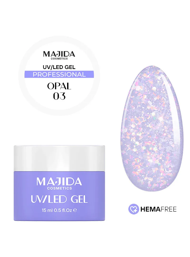 Majida Cosmetics Professional Gel Unghie Opal 03 50ml glitter
