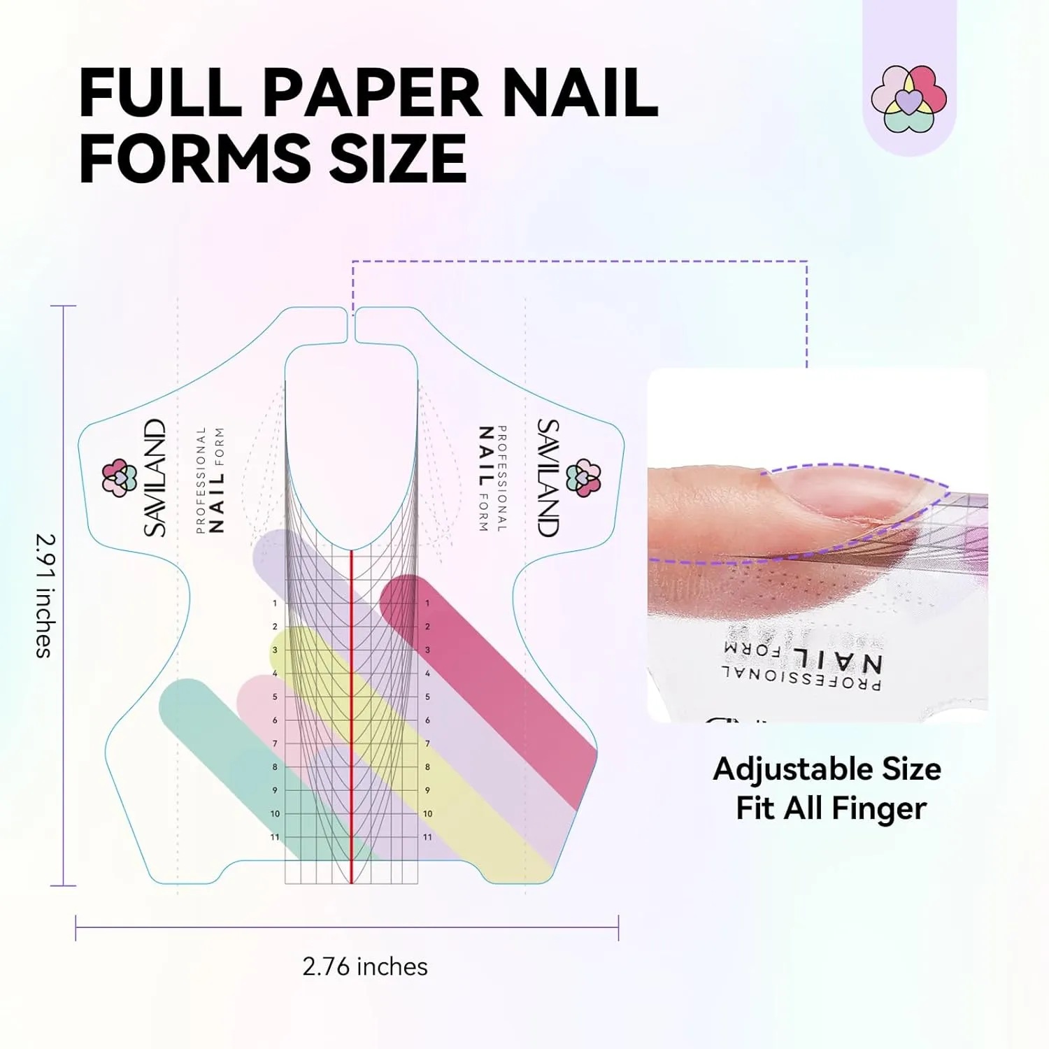 Saviland nail form riutilizzabili 100pz cartine extension