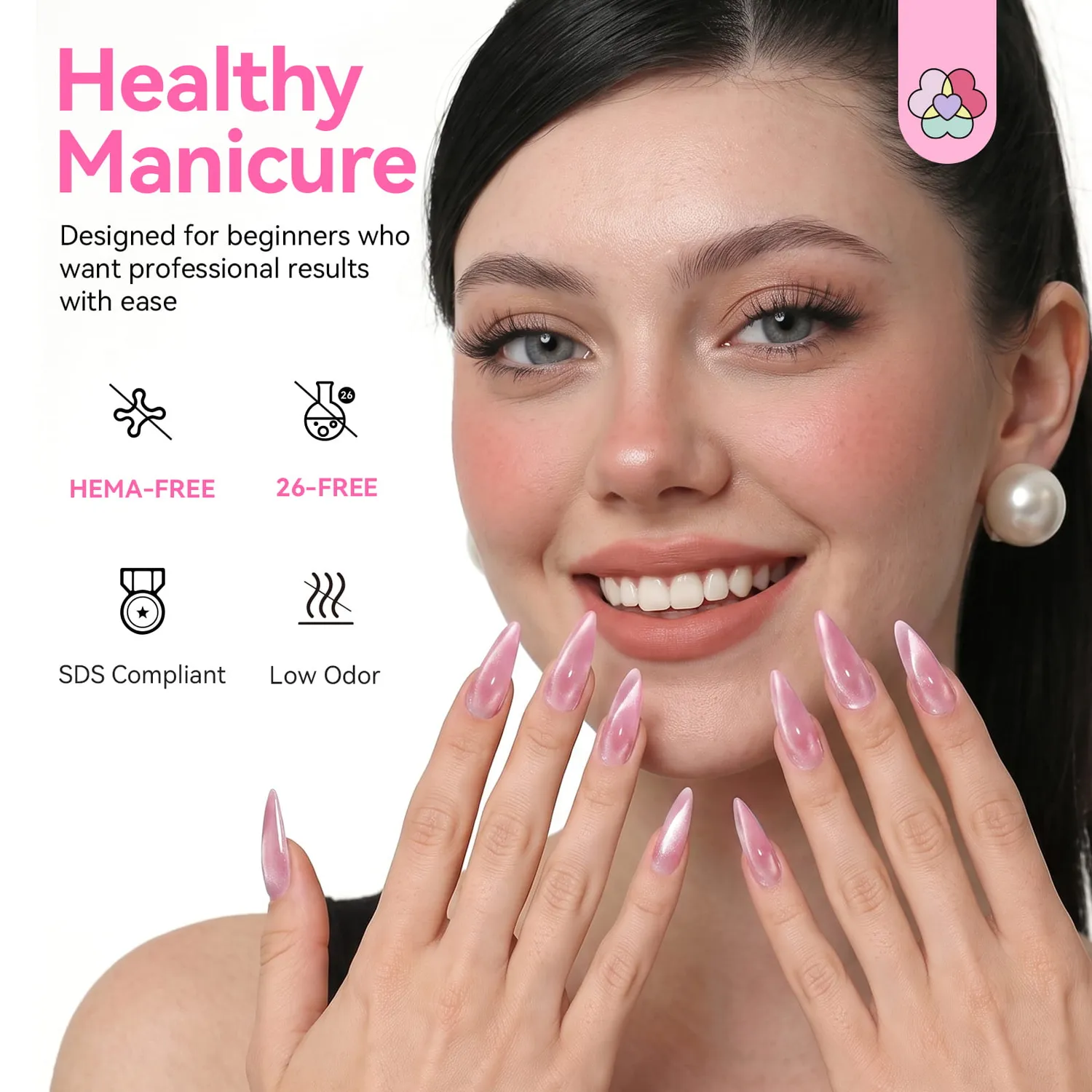 Saviland Cat Eye Kit Polygel Unghie 4x15g Rosa Effetto Magnetico