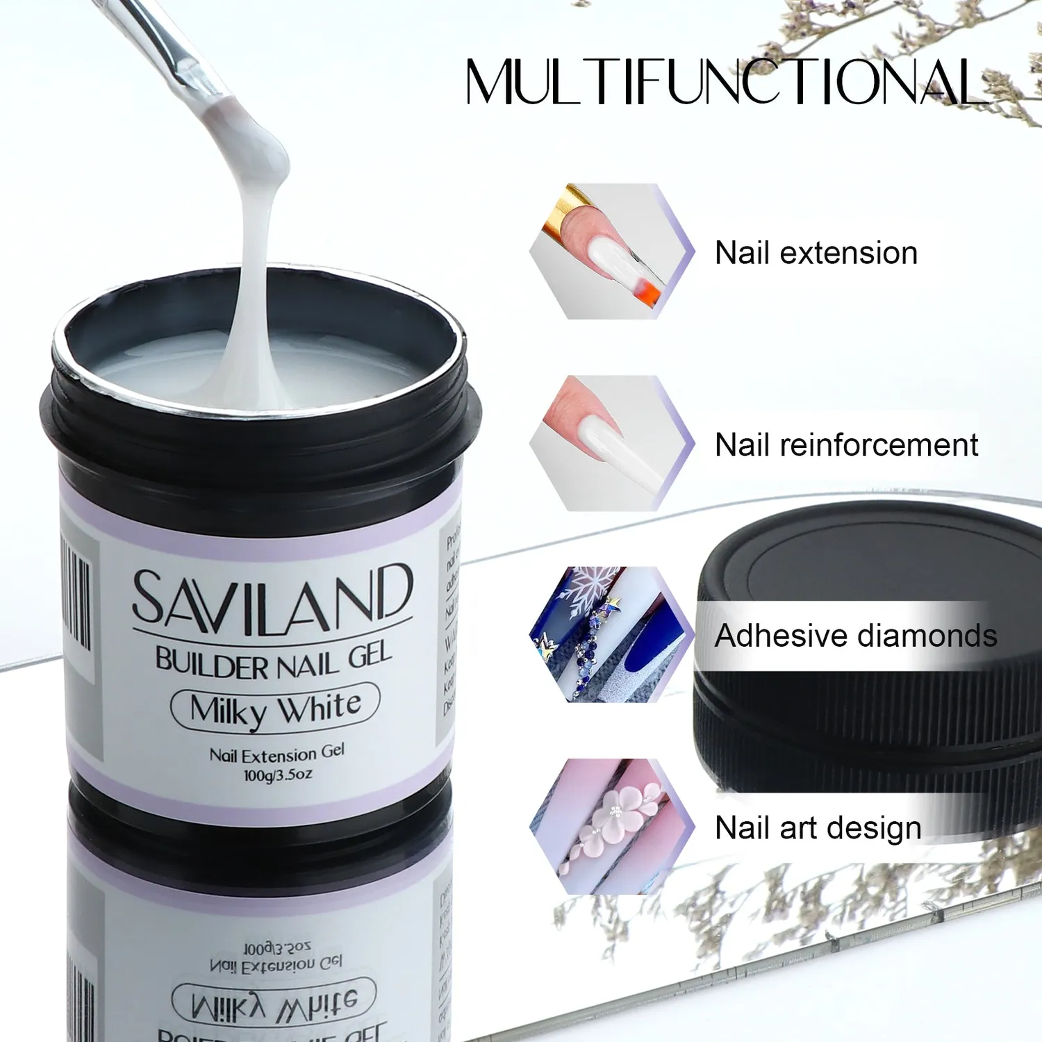Saviland Builder Gel Unghie Bianco extension resistente