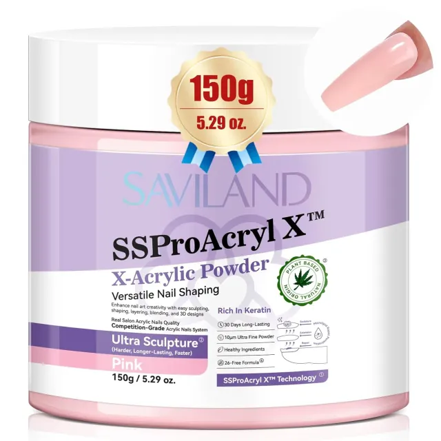 Saviland SSProAcryl X Polvere Acrilica Rosa 150 g dura