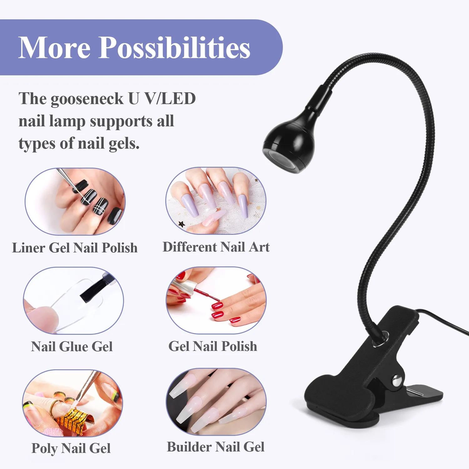 Saviland Lampada Unghie Mini USB UV LED Nera 3W Flessibile