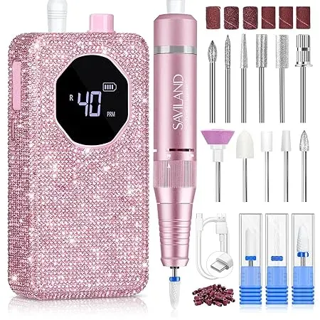 Saviland Diamond Pink Fresa per Unghie 40000RPM Tipo-C