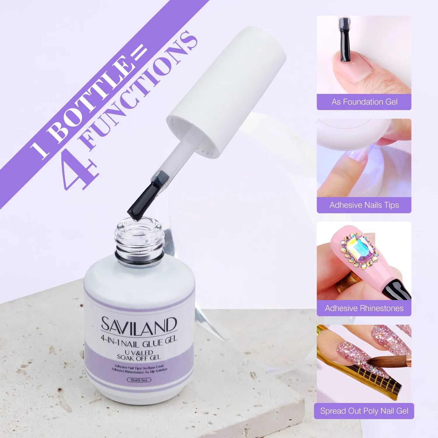 Saviland Kit Gel Unghie Principianti Lampada Tips Coffin