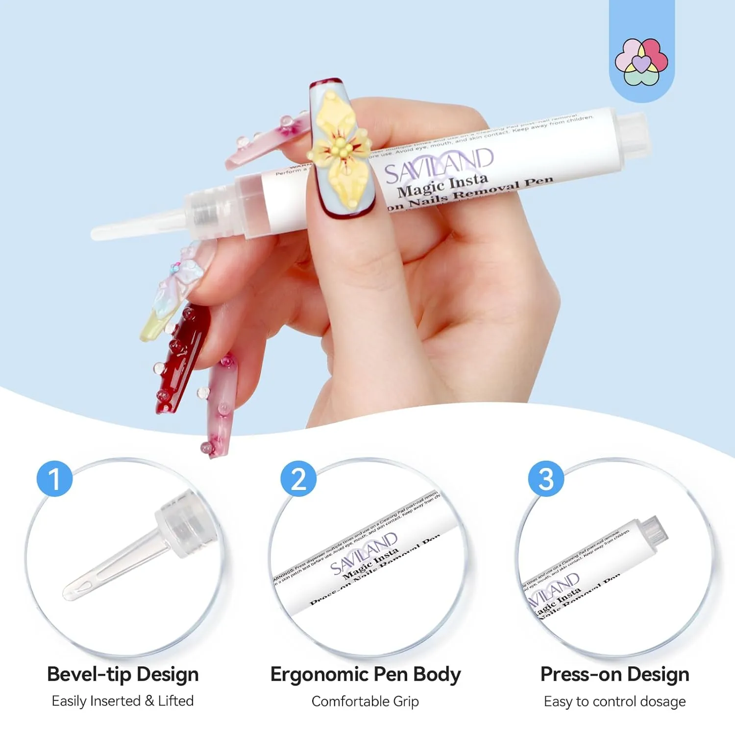 Saviland Penna Solvente Colla Unghie gel solido vitamina E