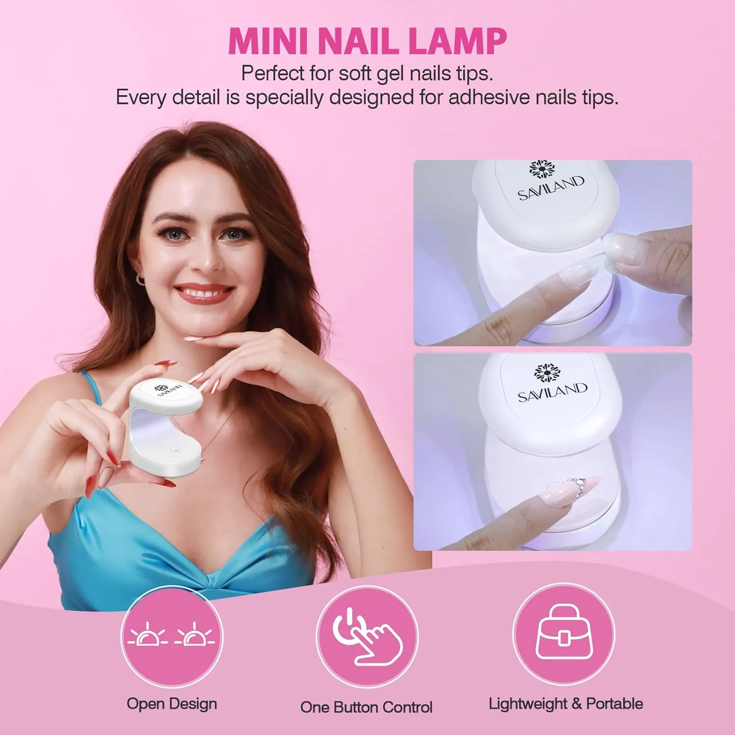 Saviland kit unghie gel mandorla media 500 tip + fresa