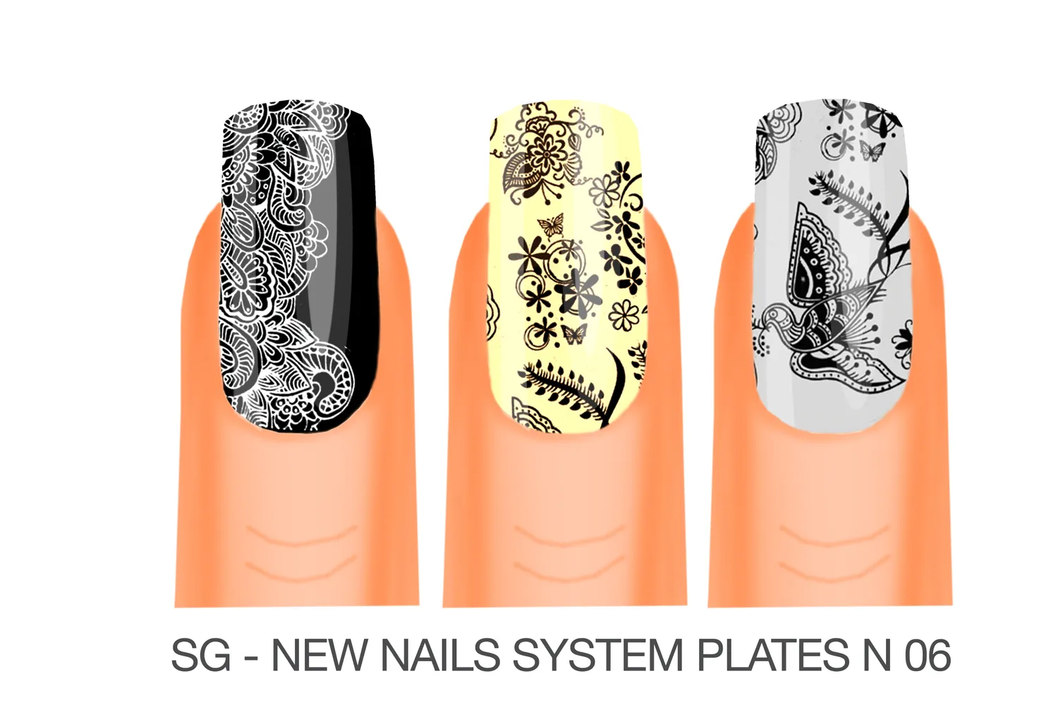 New Nails System Stamping Plate 06 Piastra Nail Art