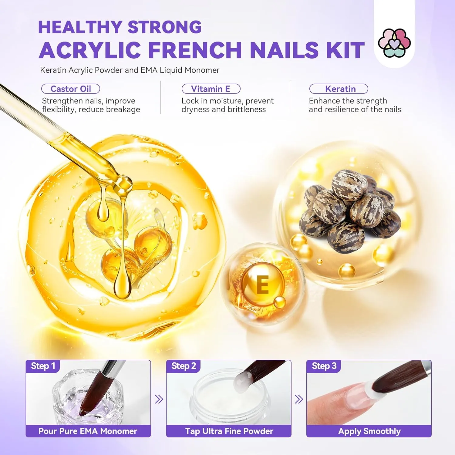 Saviland Kit Unghie Acriliche French Principianti Completo