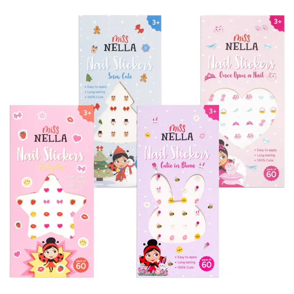 Miss Nella Nail Stickers adesivi unghie bambina 60 pezzi fantasia
