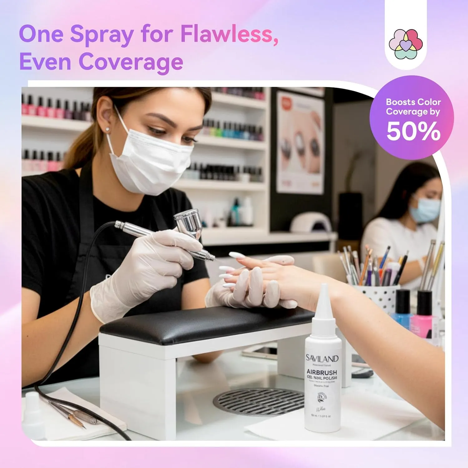 Saviland Airbrush gel unghie bianco grande formato coprente