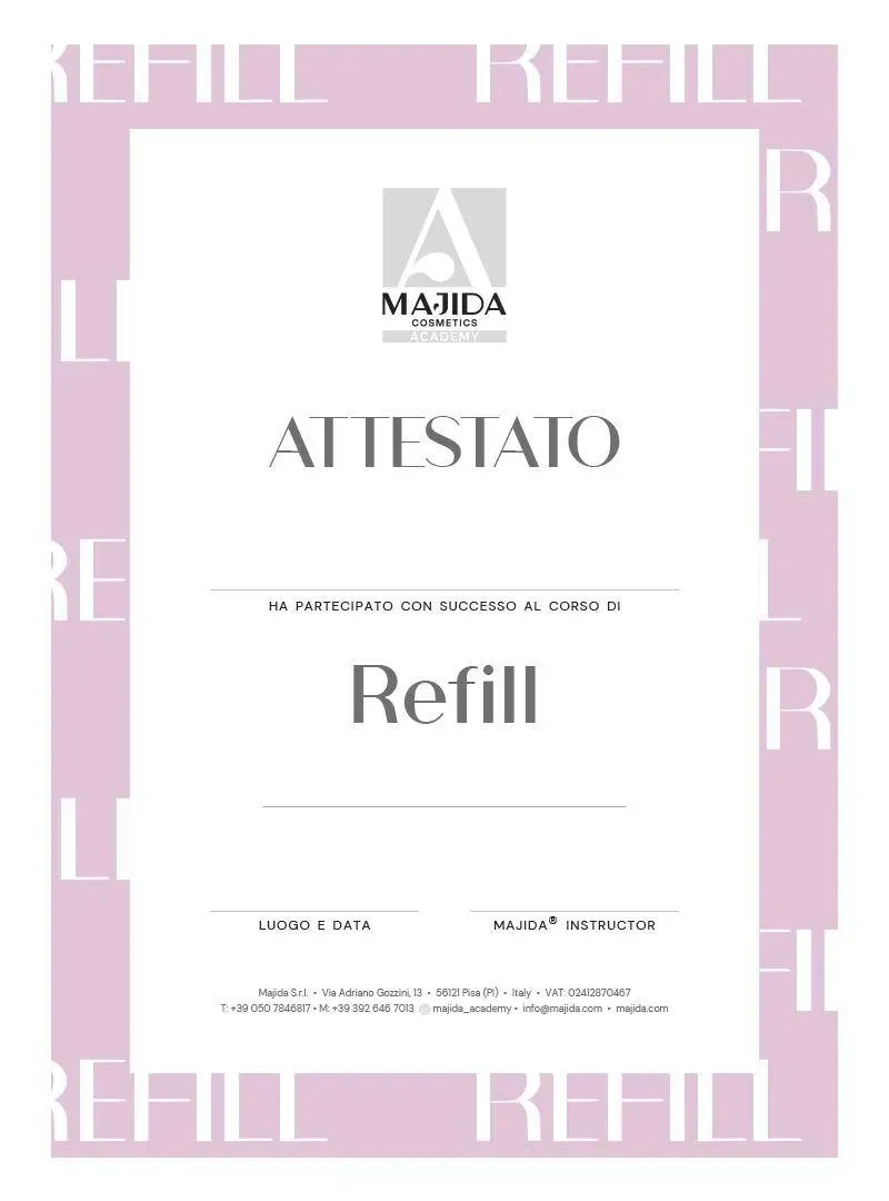 Majida Attestato Refill certificato corso refill