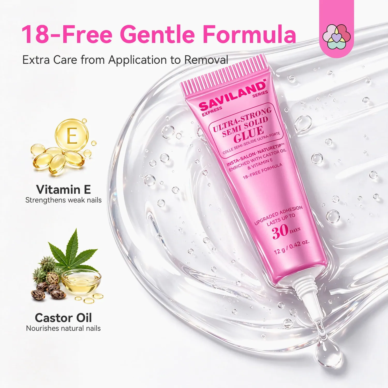 Saviland colla unghie press-on 12g + remover 12ml