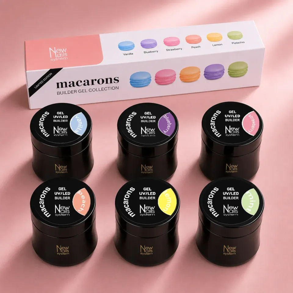 New Nails System Macarons kit 6 gel costruttori pastello 6x25 g