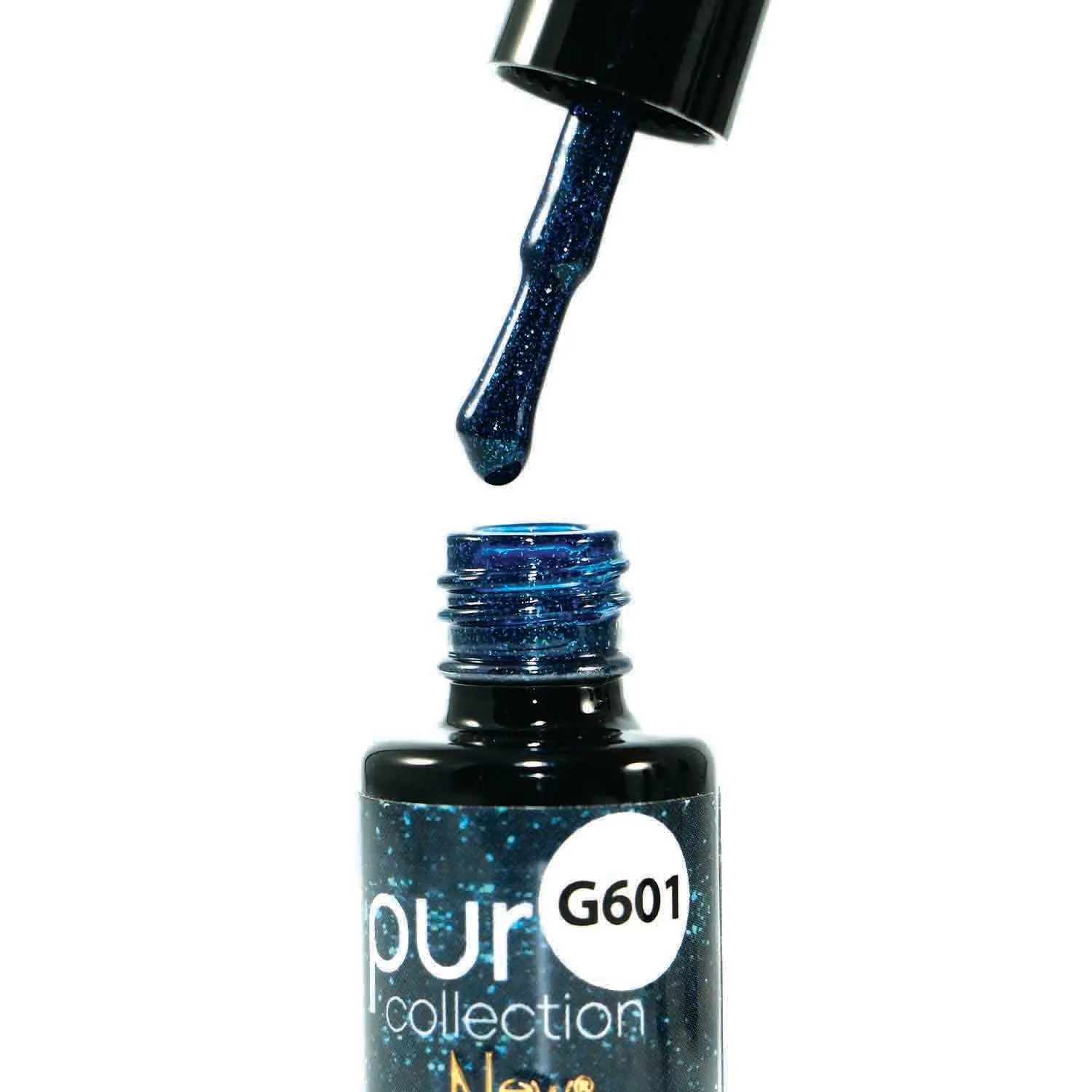 New Nails System Secret Stars G601 Smalto Blu Notte Glitter