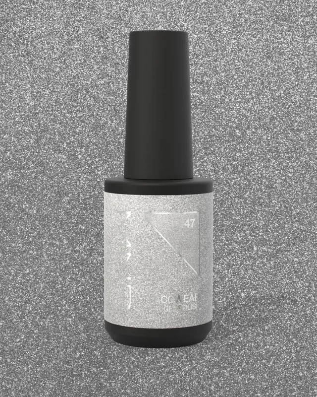 Mesauda Lacqwear 47 Glitter Argento smalto semipermanente 10 ml senza HEMA