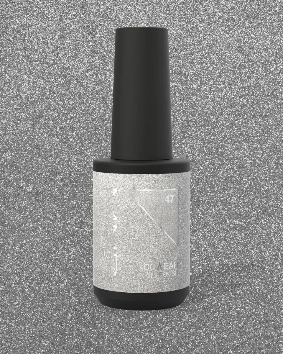 Mesauda Lacqwear 47 Glitter Argento smalto semipermanente 10 ml senza HEMA