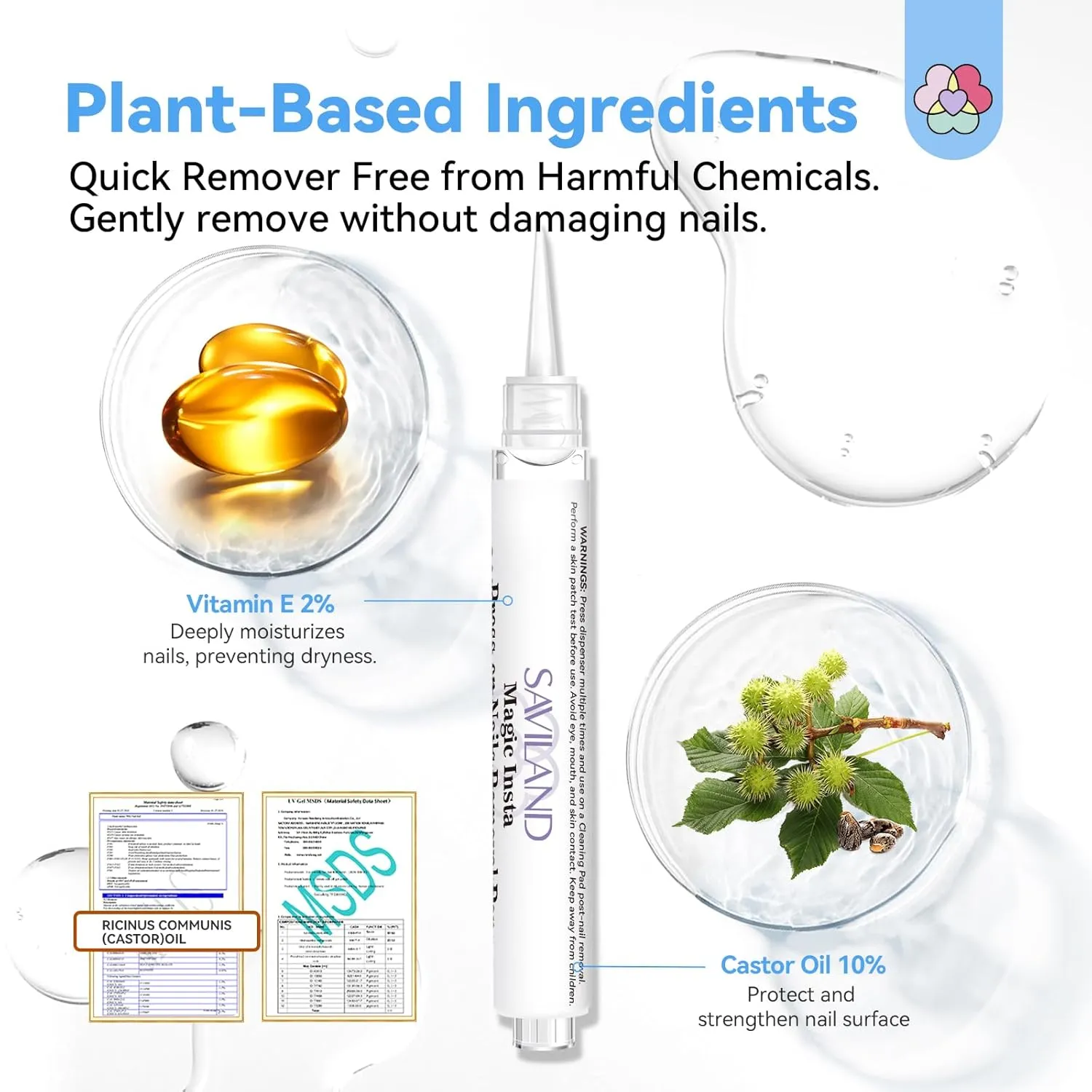 Saviland Penna Solvente Colla Unghie gel solido vitamina E