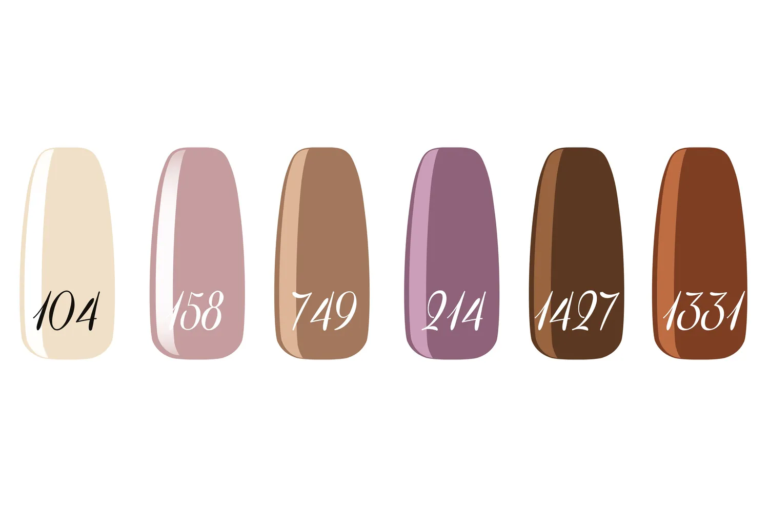 New Nails System Cowgirl set 6 smalti semipermanenti marroni