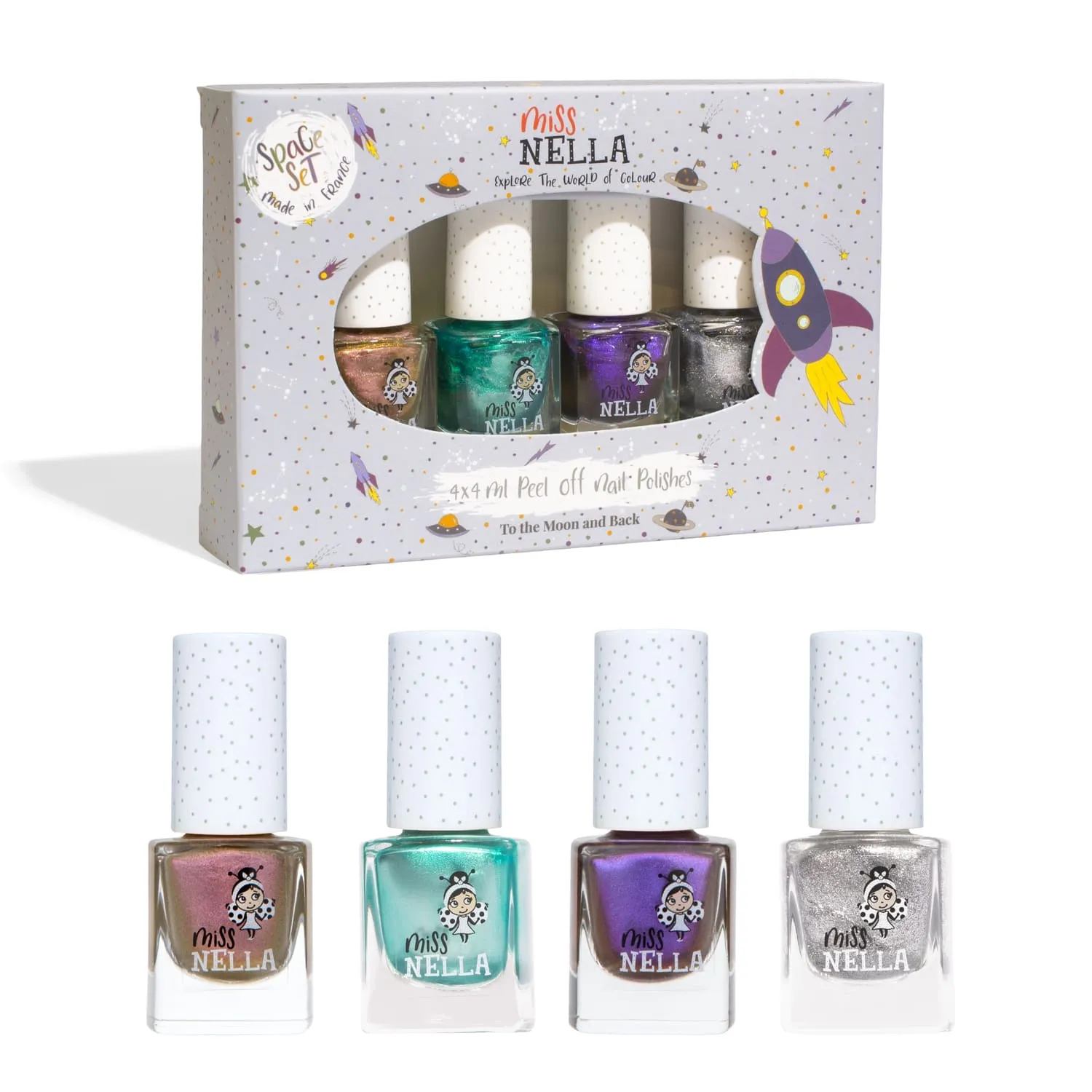 Miss Nella Space Collection smalto peel off 4 pezzi bimbe