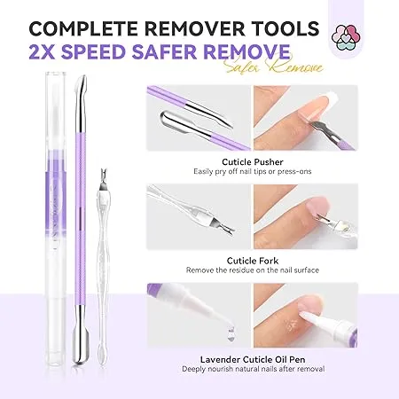 Saviland Kit Solvente Colla Unghie 4 in 1 30 ml lavanda